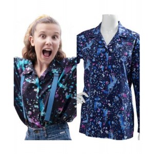 Stranger Things : Bleu Chemise Manche Courte Onze Eleven 11 Costume Cosplay Acheter